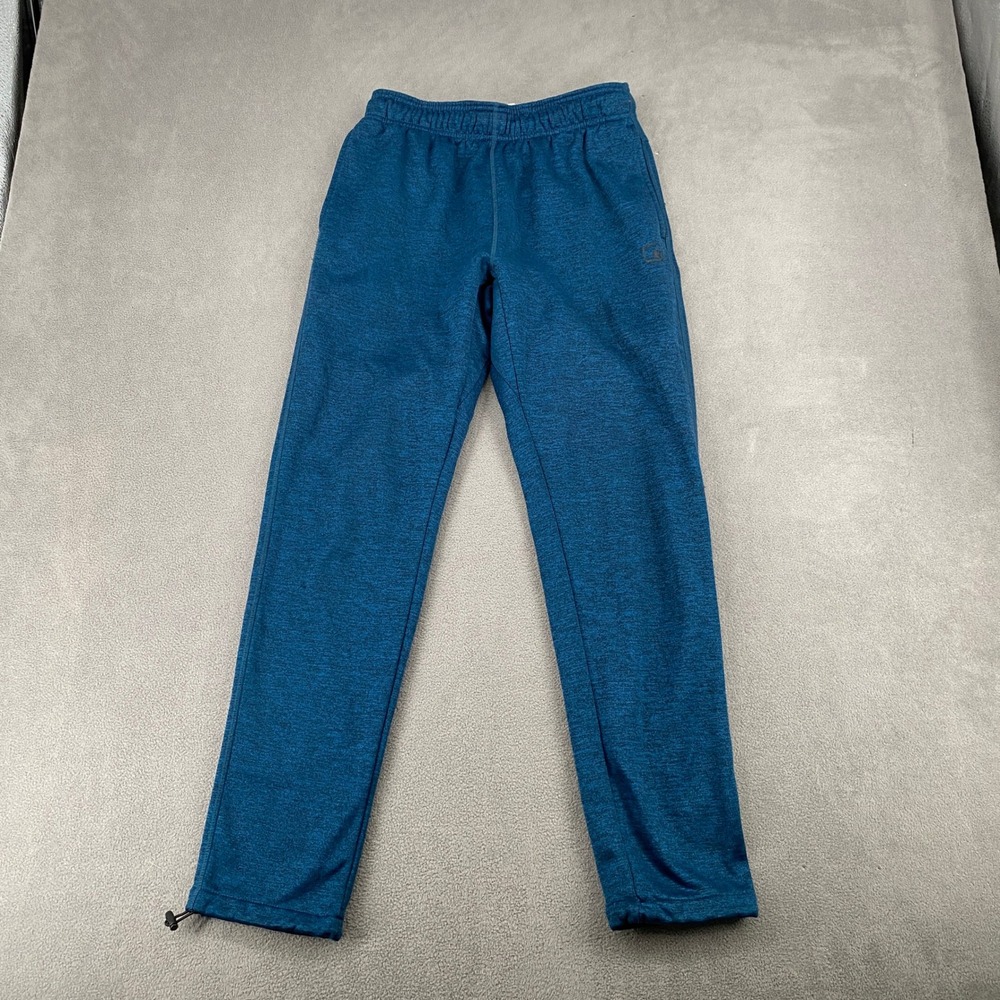 AND1 Mens Teal Blue Space Dye Fleece Lined Jogger Sweatpants Small Bungee Hem